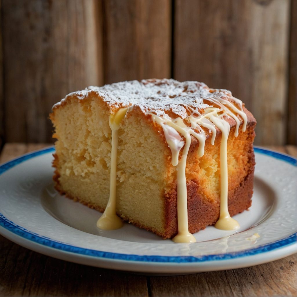 This image shows butter cake slice.