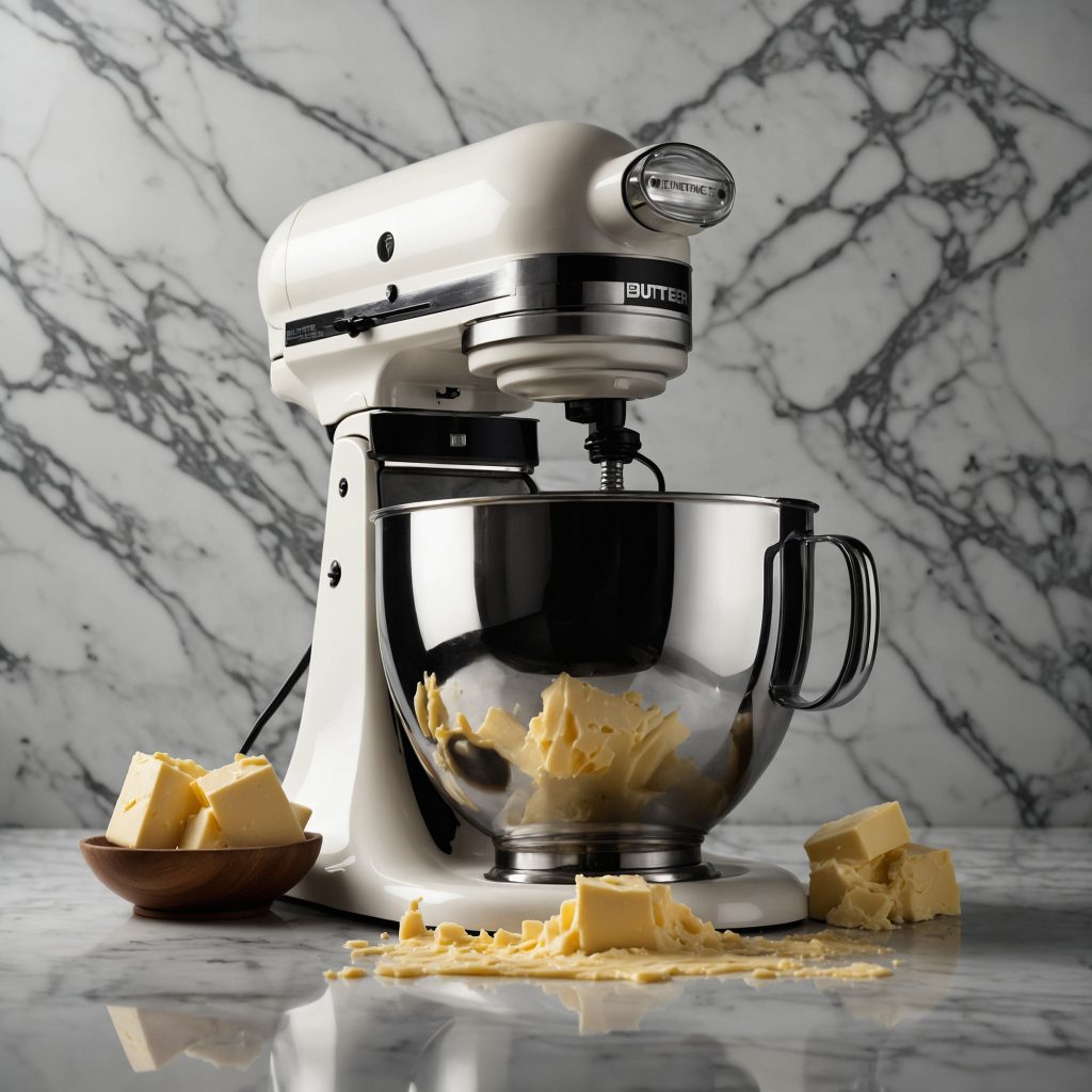 this image shows the process of beating butter cream in a mixer