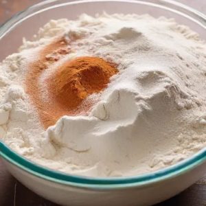 this-image-shows-the-process-of-mixing-all-purpose-flour-cinnamon-salt-and-baking-soda